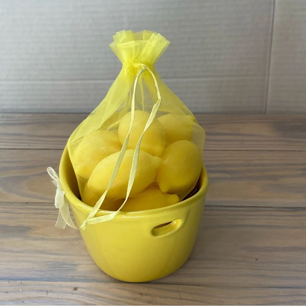 BOWL of LEMON Soaps for Bathroom or Kitchen Sink  GIFT SET